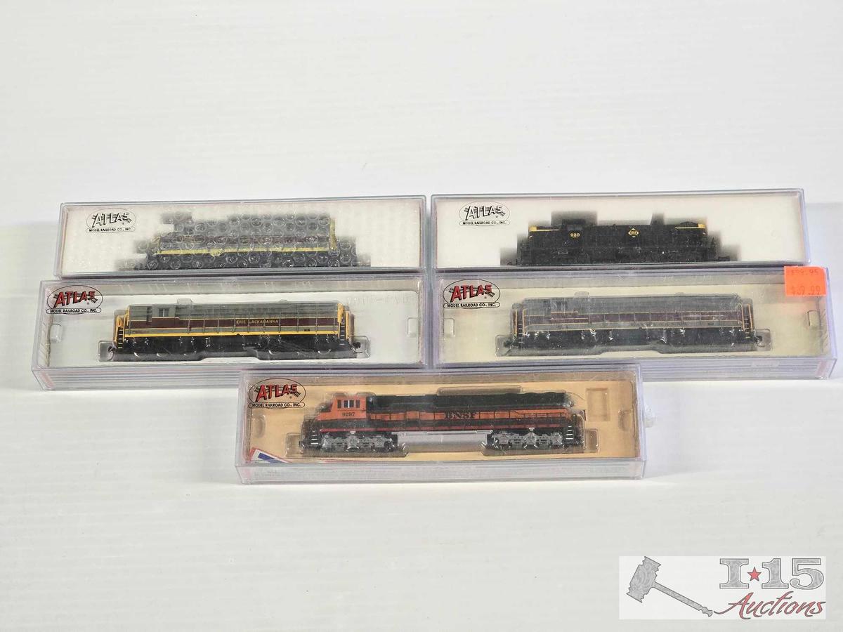 (5) Atlas N Scale Locomotive Model Trains