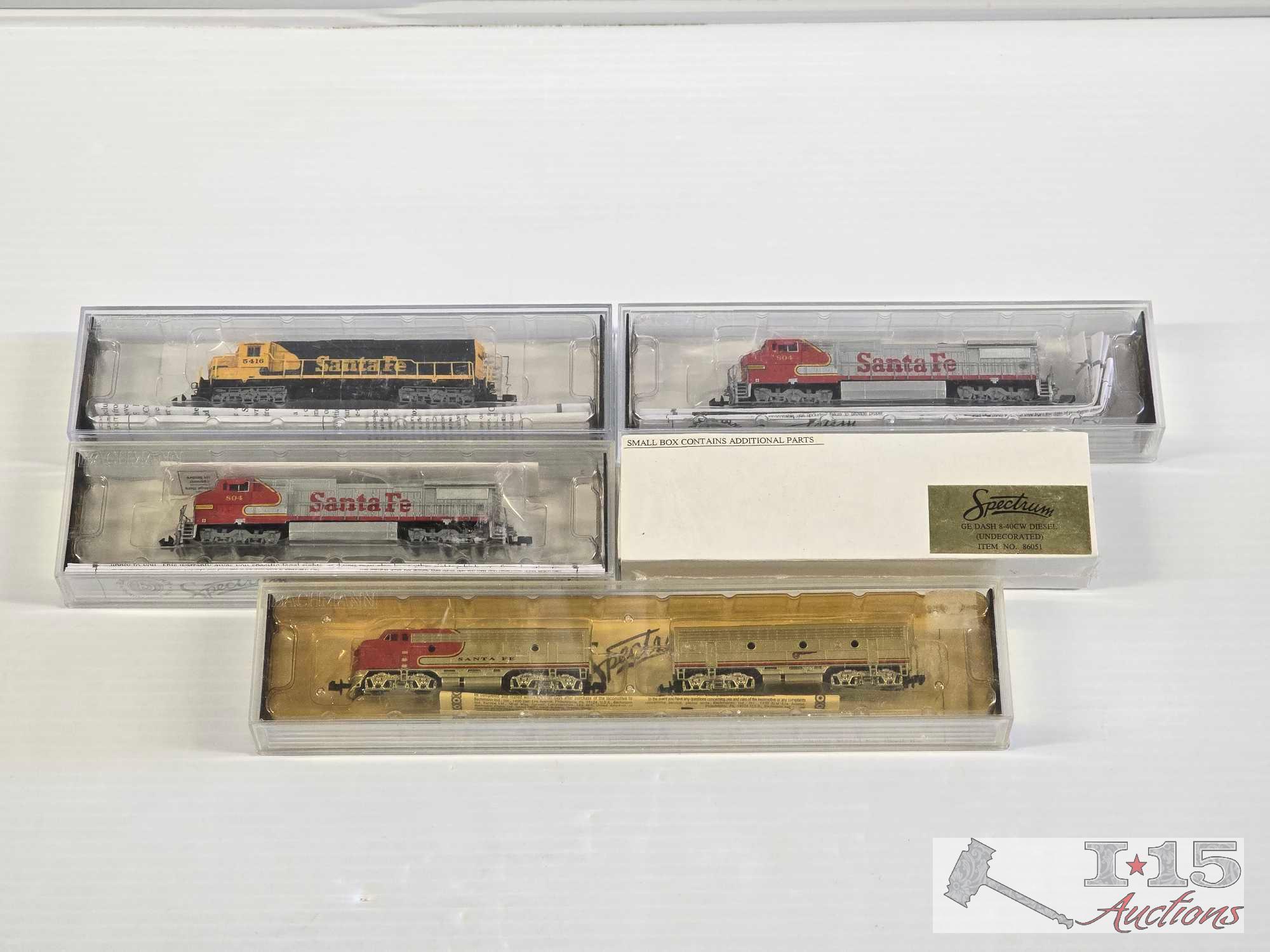 (5) Bachmann N Scale Locomotive Model Trains