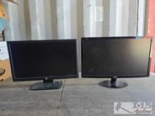 (2) HP & Acer Computer Monitors