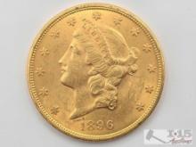 1897 $20 Liberty Head Double Eagle Gold Coin, 1oz