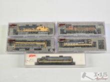 (5) Atlas N Scale Locomotive Model Trains