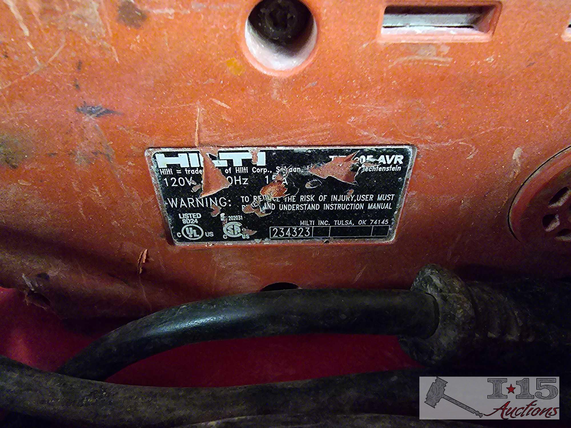 HILTI Jackhammer, Case, and Attachments