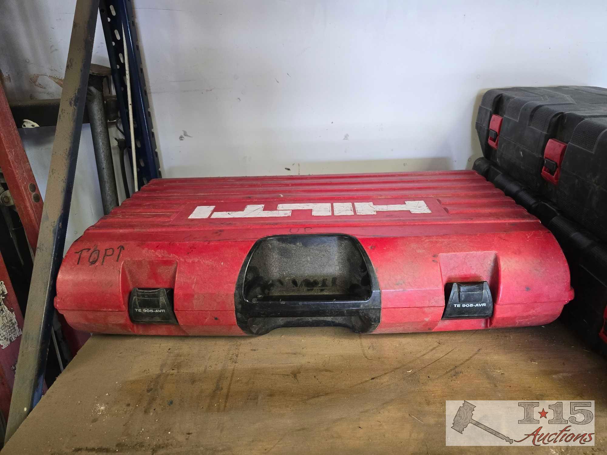 HILTI Jackhammer, Case, and Attachments
