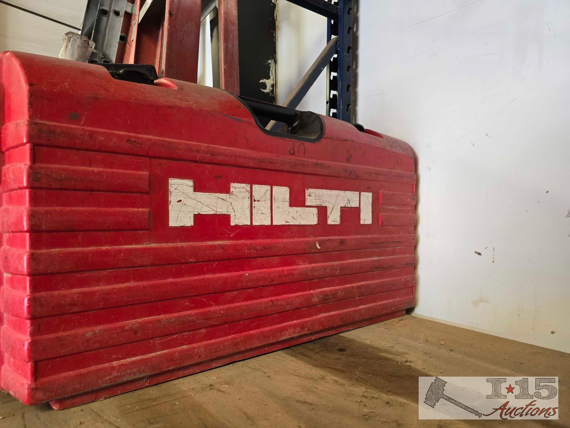 HILTI Jackhammer, Case, and Attachments