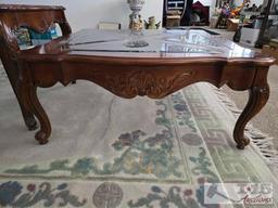 (2) Glass Top Coffee Tables