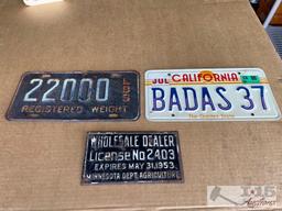 2 License Plates and 1 Plate
