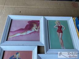 5 Framed Pictures and 14 DVDS