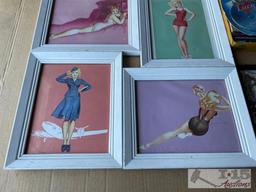 5 Framed Pictures and 14 DVDS