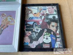 5 Framed Pictures and 14 DVDS
