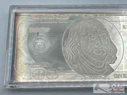 1997 $100 .999 Pure Silver Bar, 4ozt