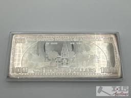 1997 $100 .999 Pure Silver Bar, 4ozt