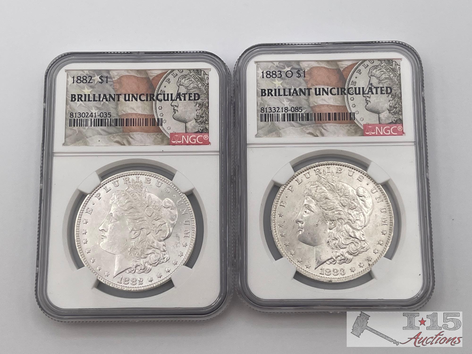 1882-P & 1883-O Morgan Silver Dollar
