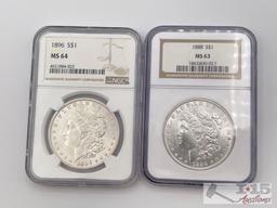 1896-P & 1888-P Morgan Silver Dollar