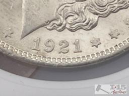 (2) 1921-P Morgan Silver Dollars