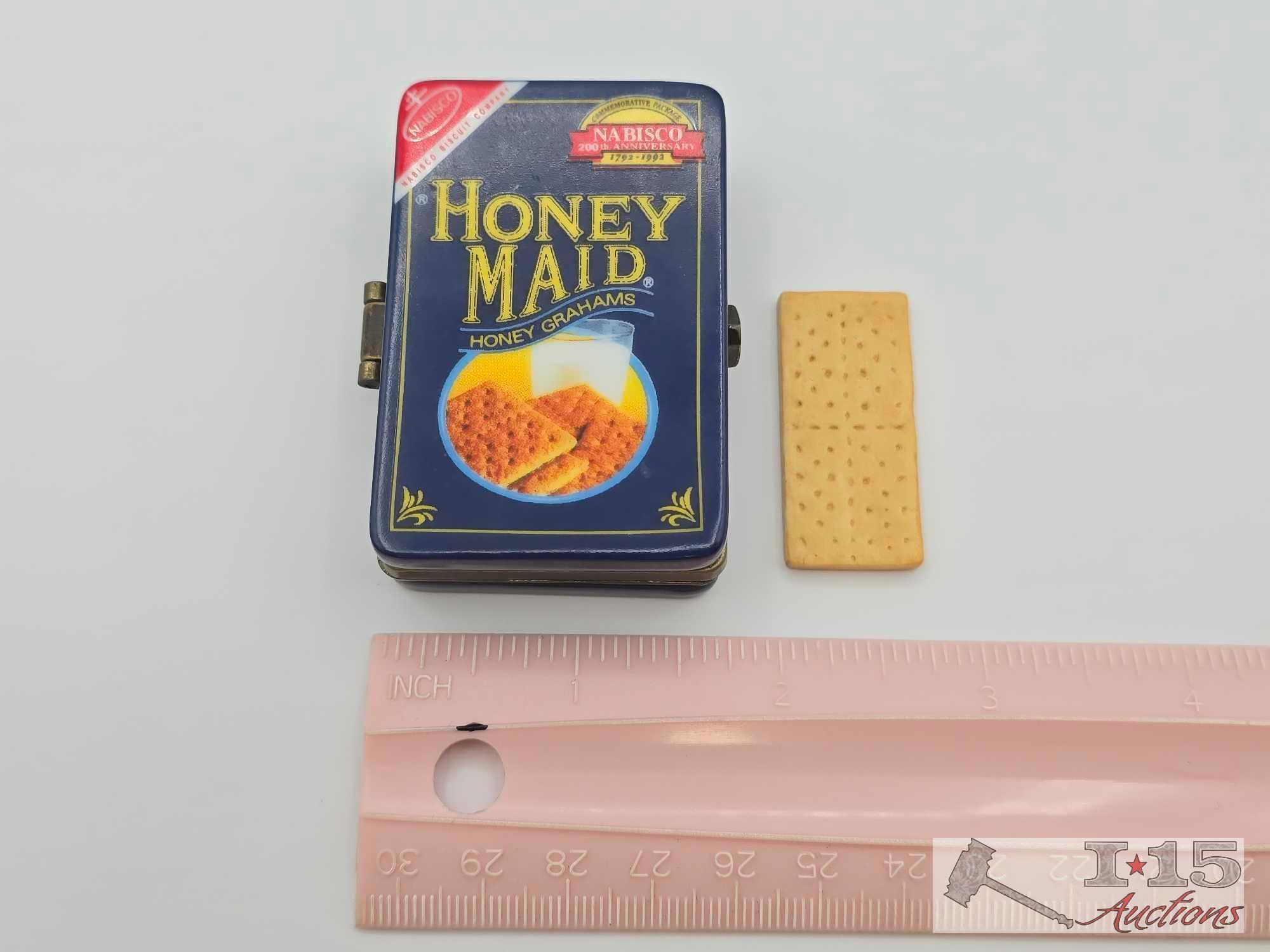 Honey Maid Crackers Nabisco PHB Collection Porcelain Hinged Box with Cracker Trinket