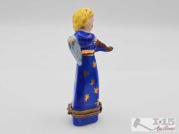 Angel Playing Violin Limoges Trinket Box