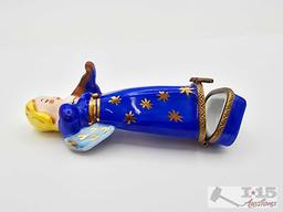 Angel Playing Violin Limoges Trinket Box
