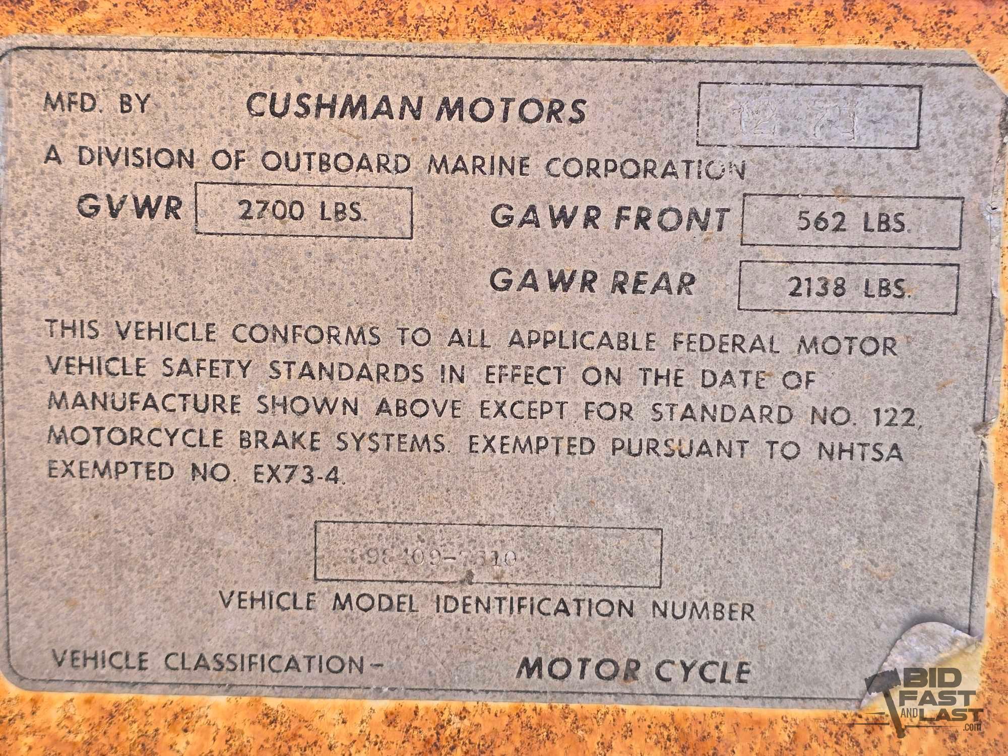 Cusman Motors Police Cart