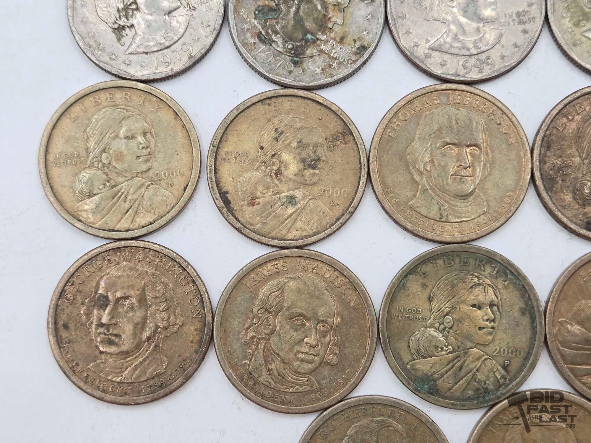 (22) $1 Dollar Coins