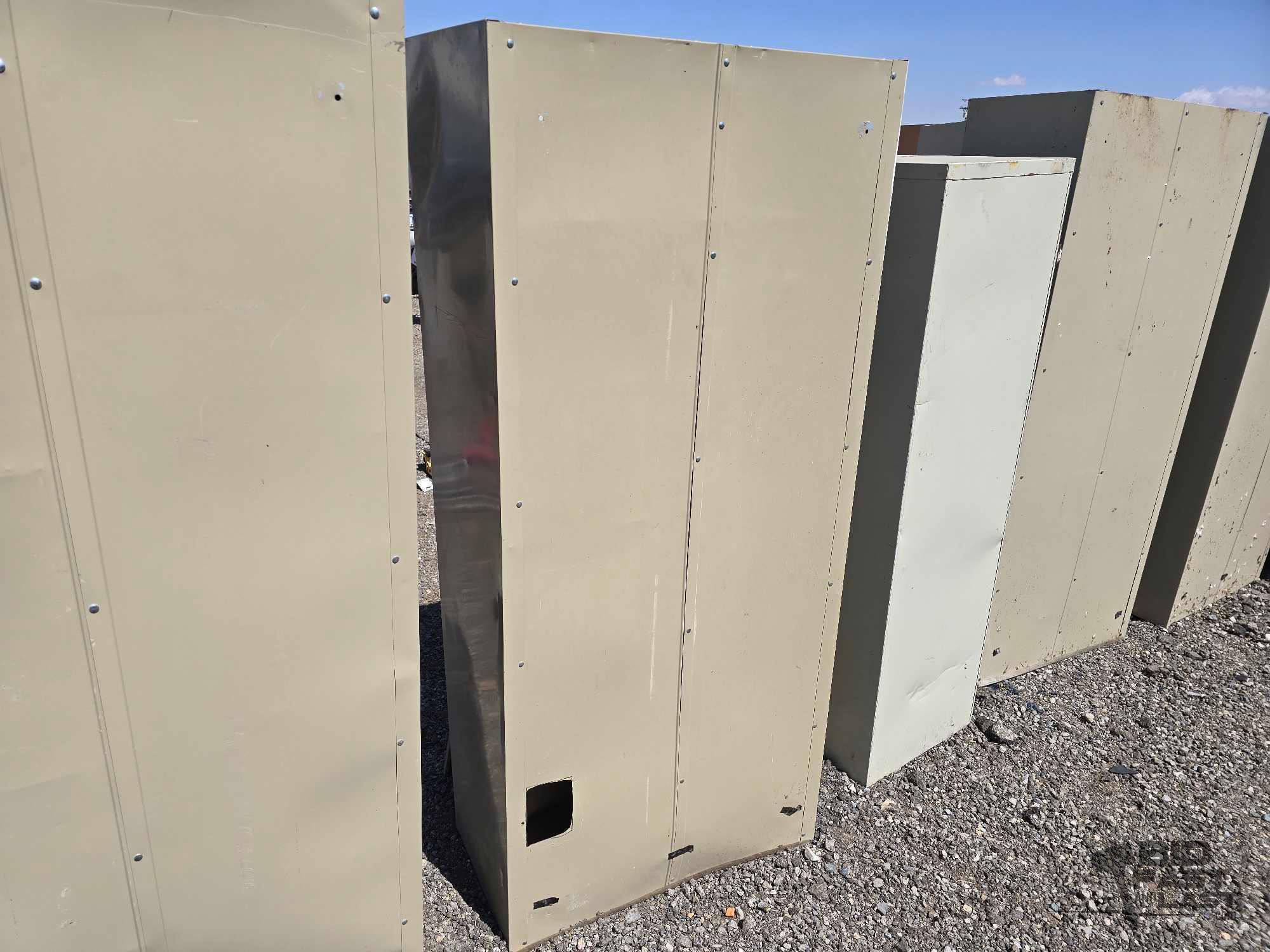 Metal Cabinet with Broken Doors