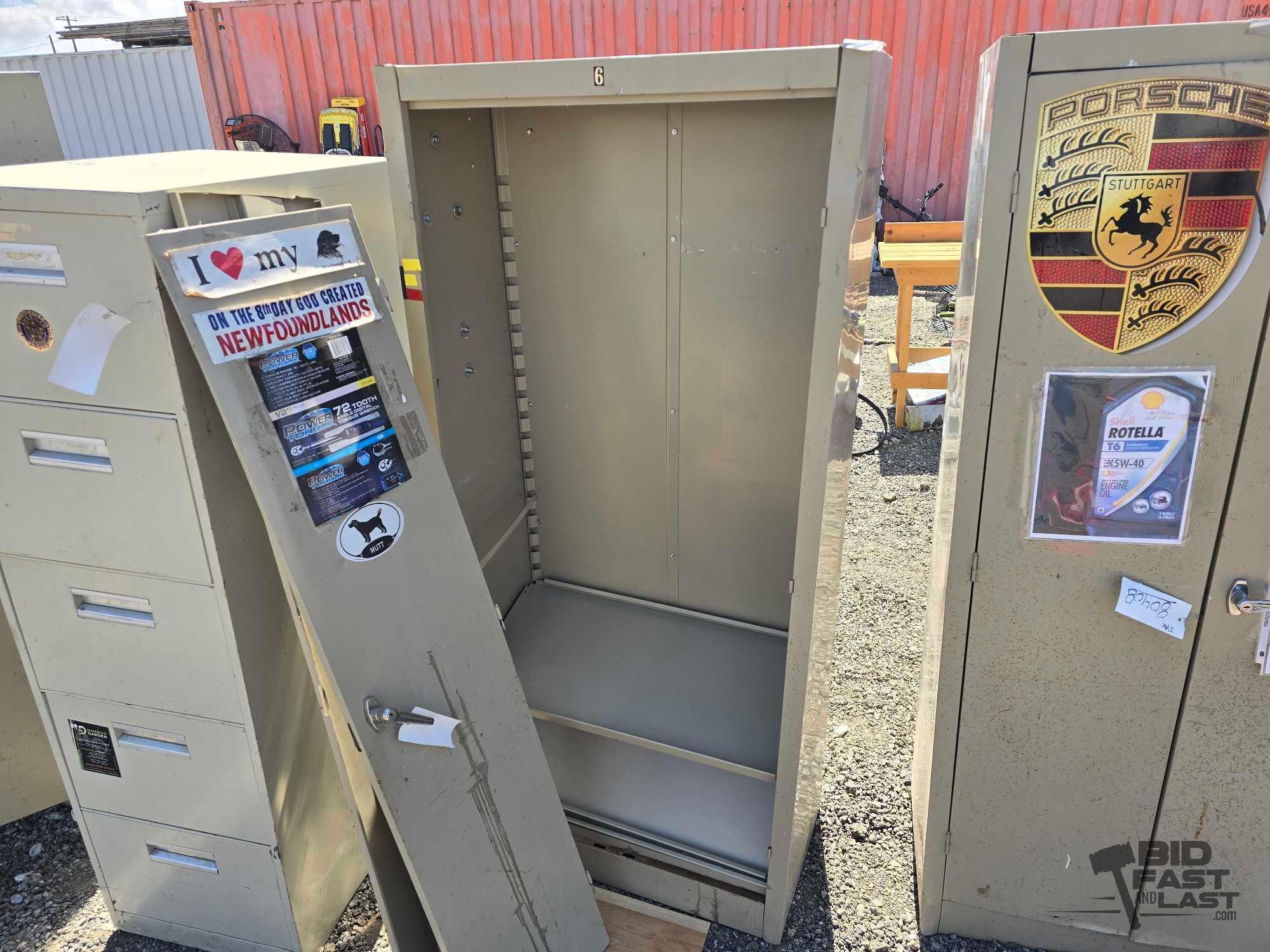 Metal Cabinet with Broken Doors
