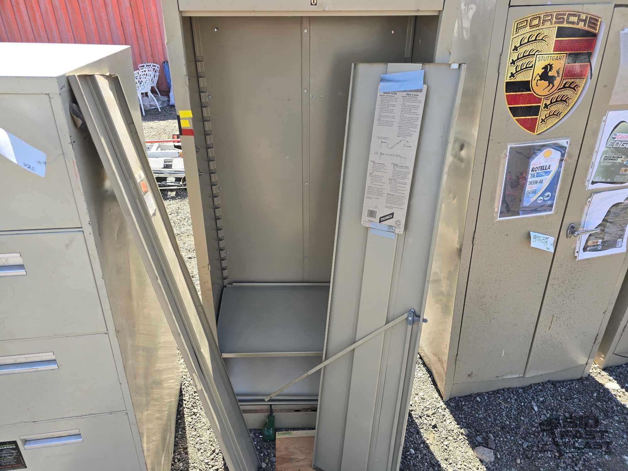 Metal Cabinet with Broken Doors