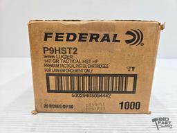 NEW!!! 1000 RDS Of Federal 9mm Luger Ammo