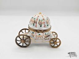 Cinderella's Coach With Heel Limoges Trinket Box
