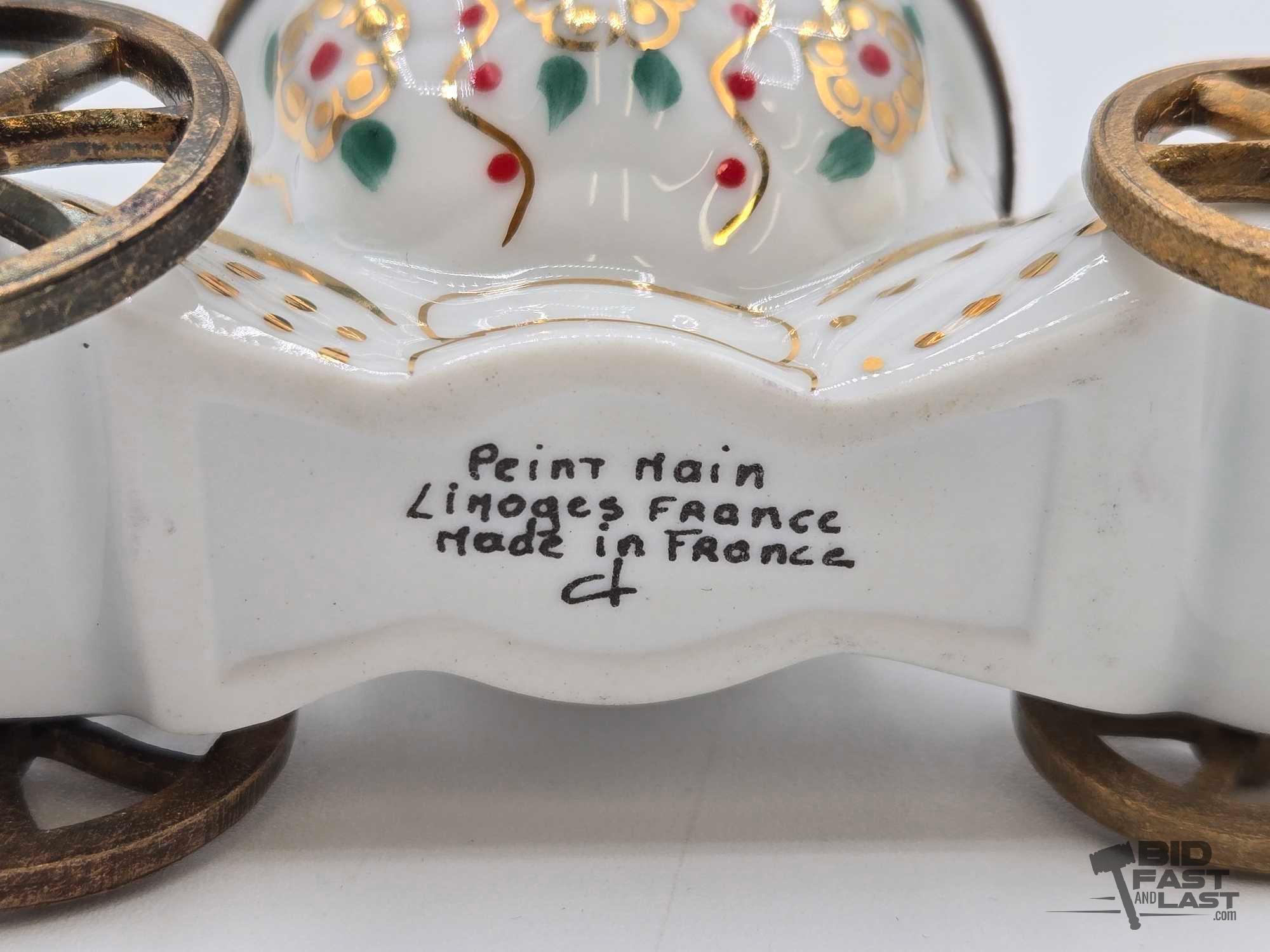 Cinderella's Coach With Heel Limoges Trinket Box