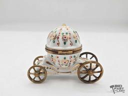 Cinderella's Coach With Heel Limoges Trinket Box