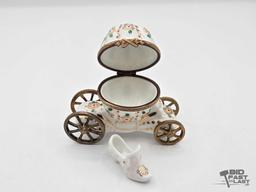 Cinderella's Coach With Heel Limoges Trinket Box