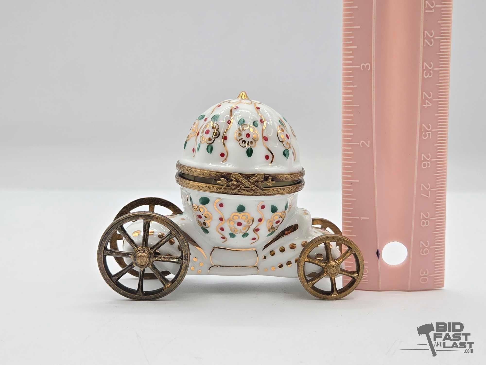 Cinderella's Coach With Heel Limoges Trinket Box