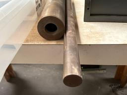Table, Totes, Metal Tubes and Metal Box
