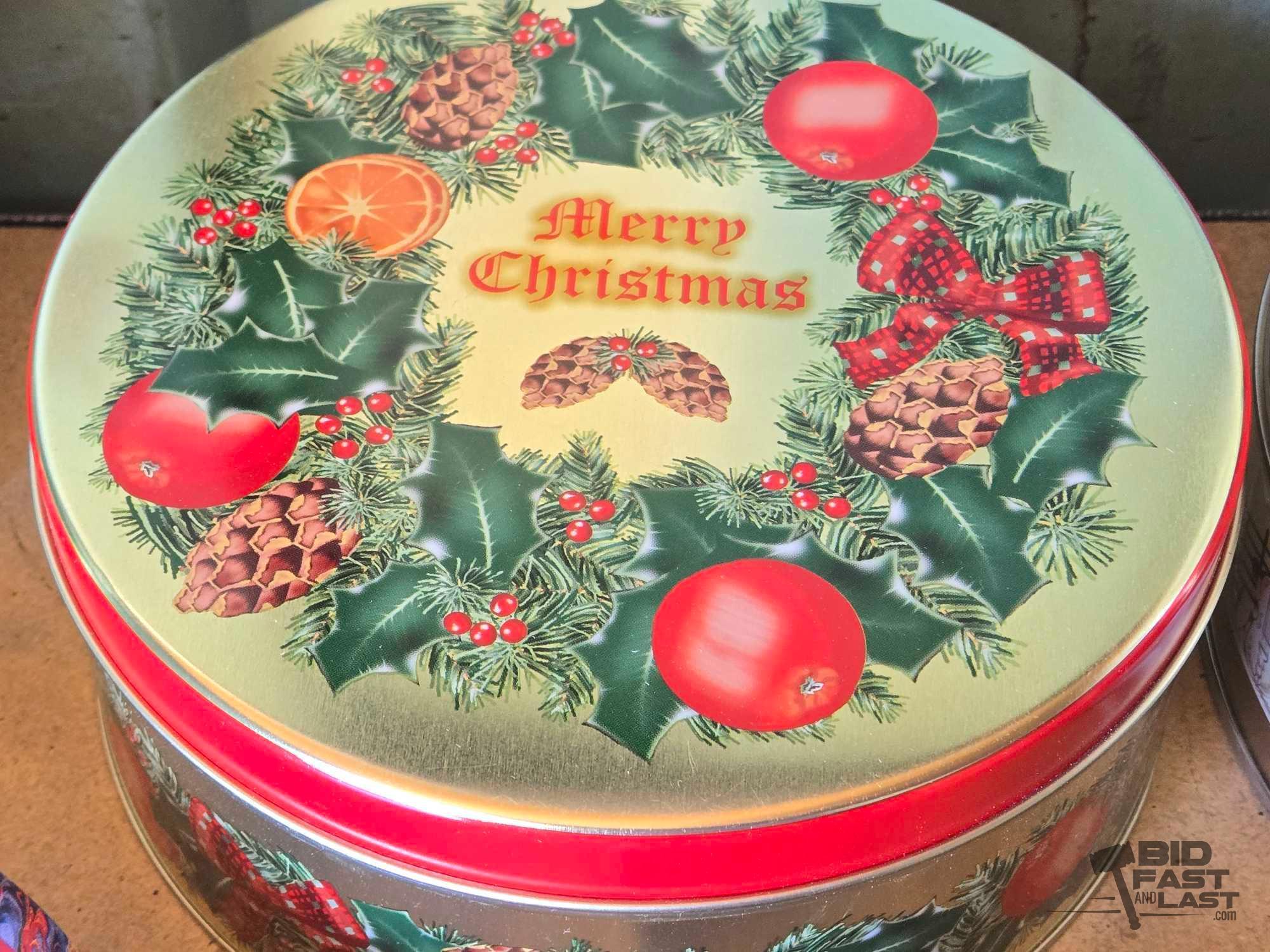 (9) Metal Tin Boxes With Lids