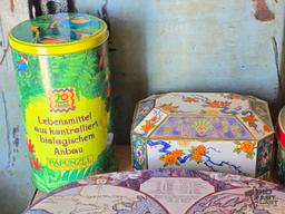 (9) Metal Tin Boxes With Lids