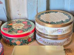 (9) Metal Tin Boxes With Lids