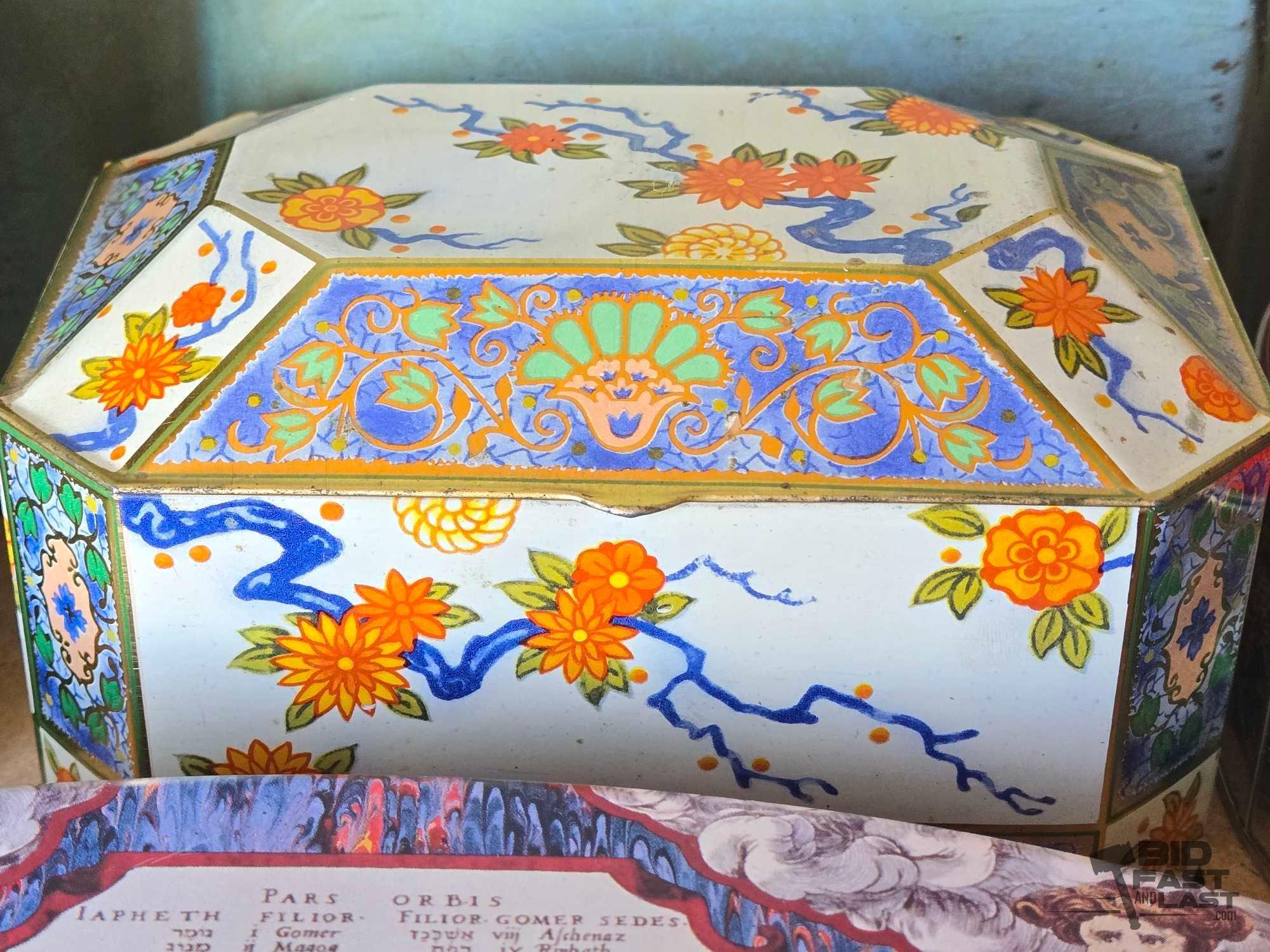 (9) Metal Tin Boxes With Lids