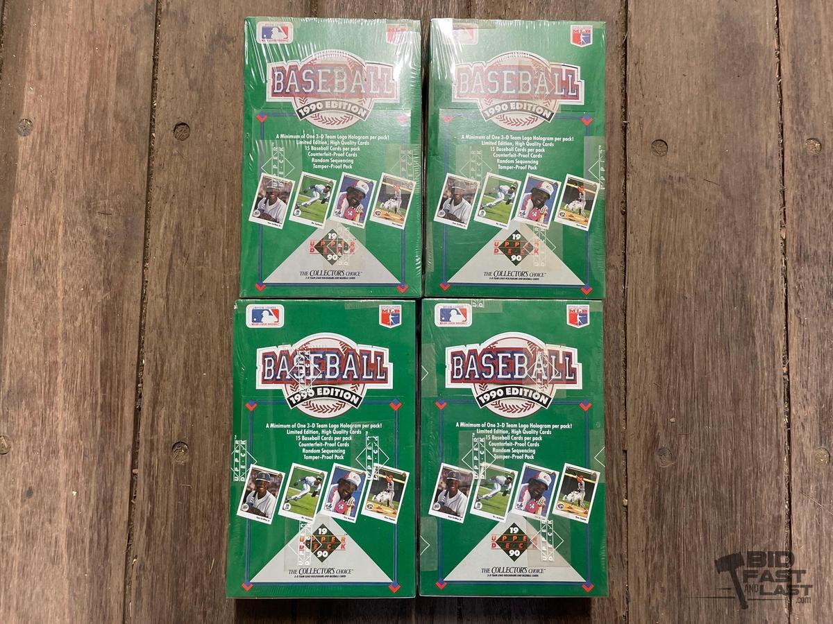 (4) NEW!!! 1990 Edition Unopened Baseball Card Packs
