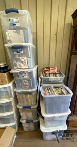 (12) Totes Full of DVDs
