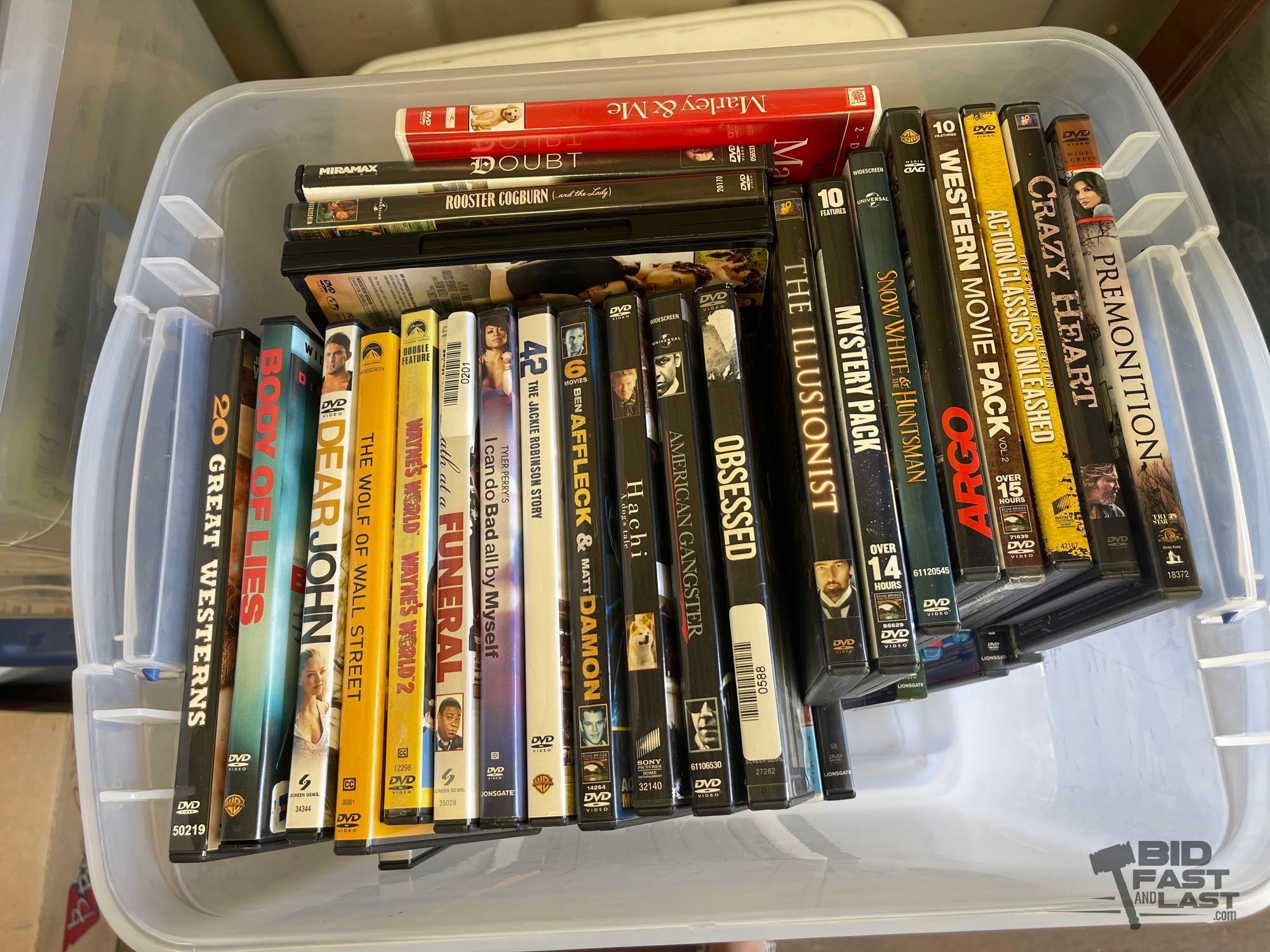 (12) Totes Full of DVDs