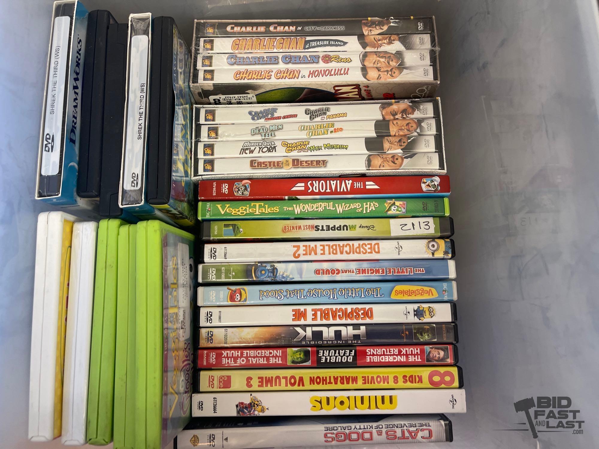 (12) Totes Full of DVDs