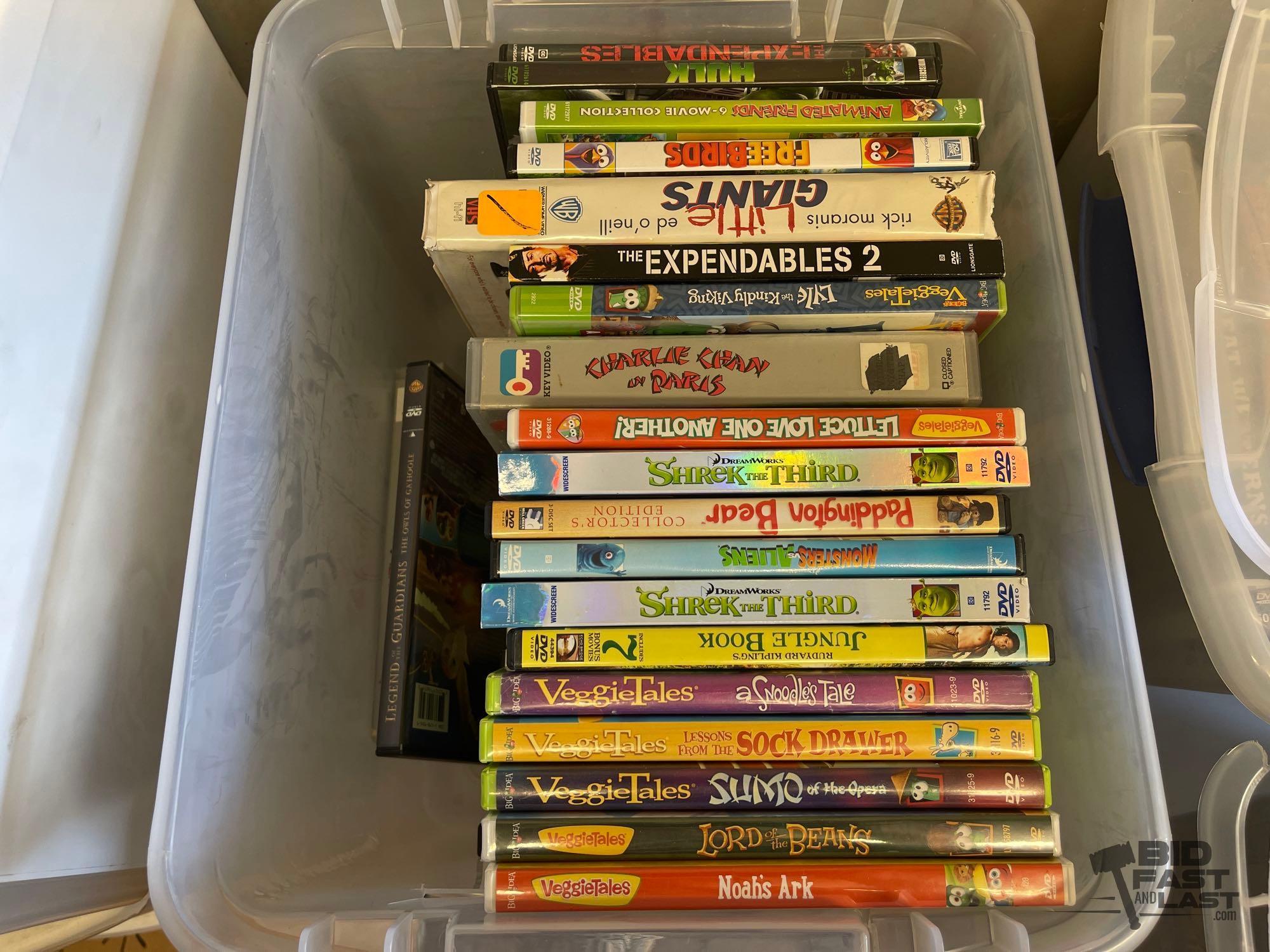 (12) Totes Full of DVDs