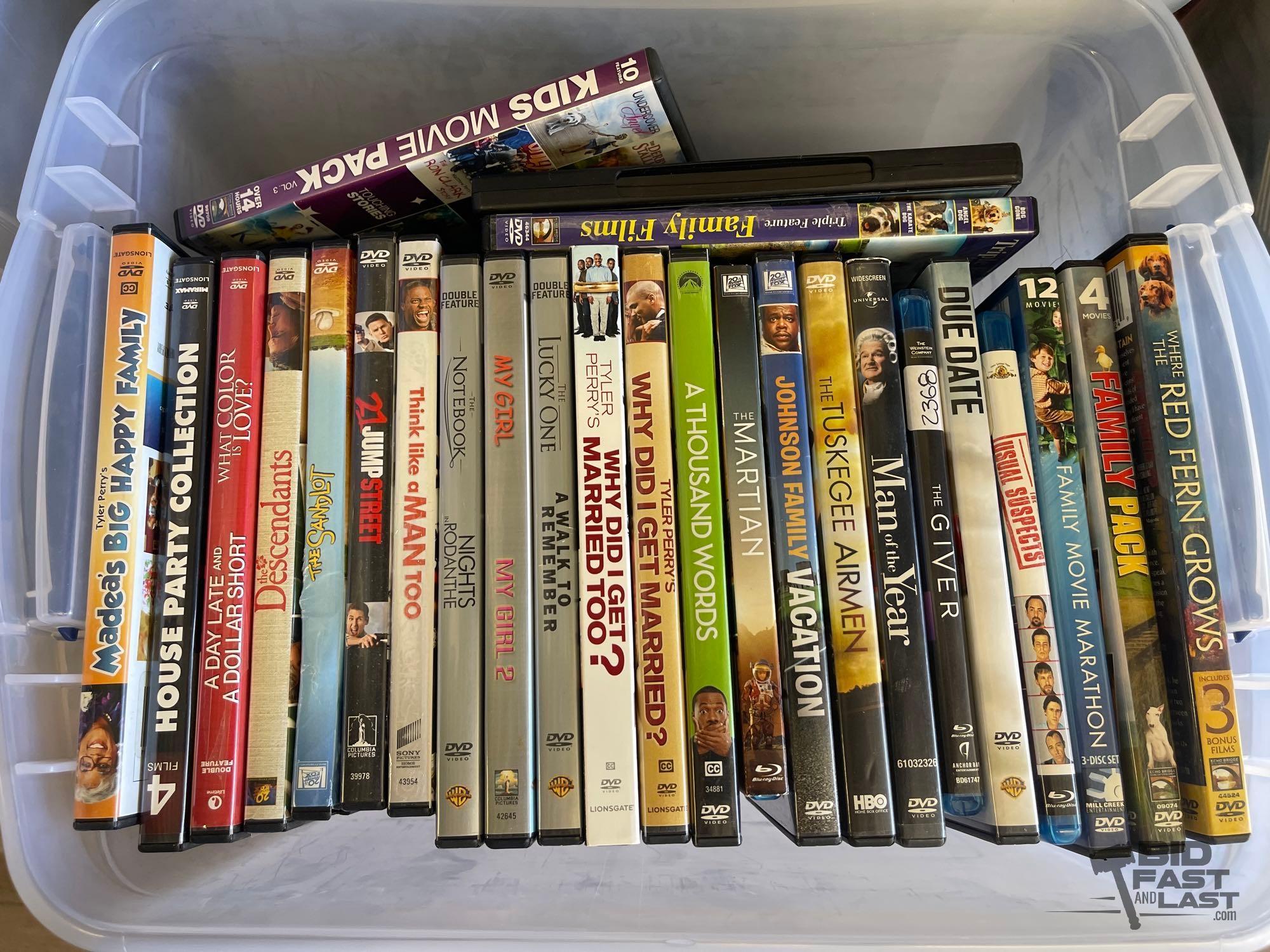 (12) Totes Full of DVDs