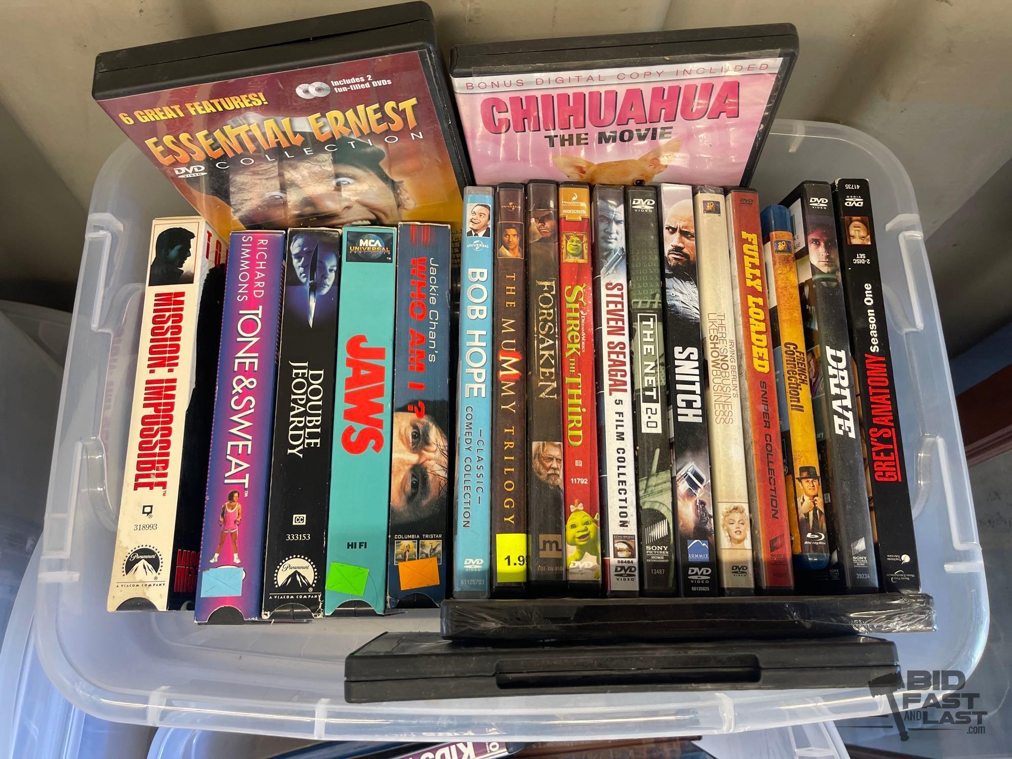 (12) Totes Full of DVDs