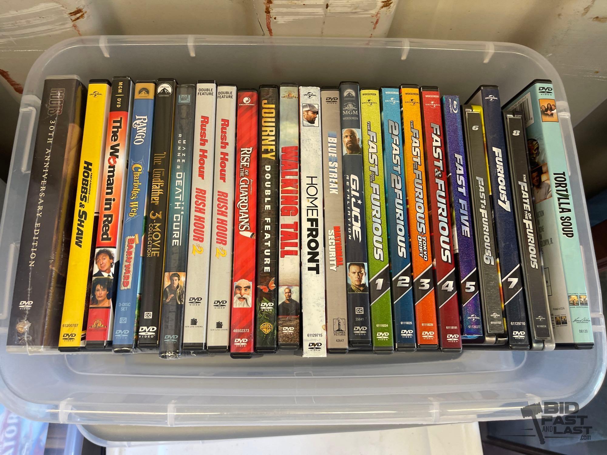 (12) Totes Full of DVDs