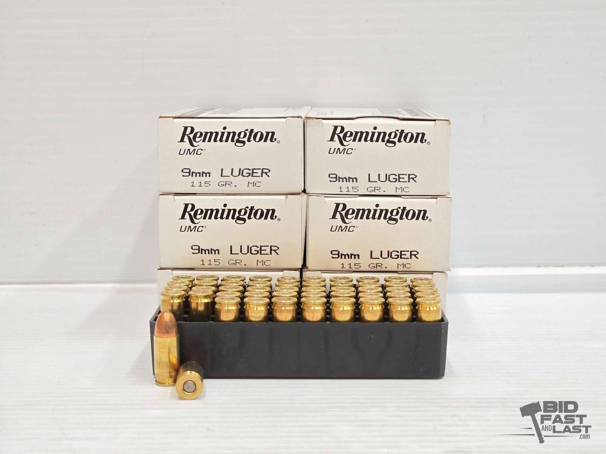 NEW!!! (300) Rounds of Remington 9mm Luger Ammo