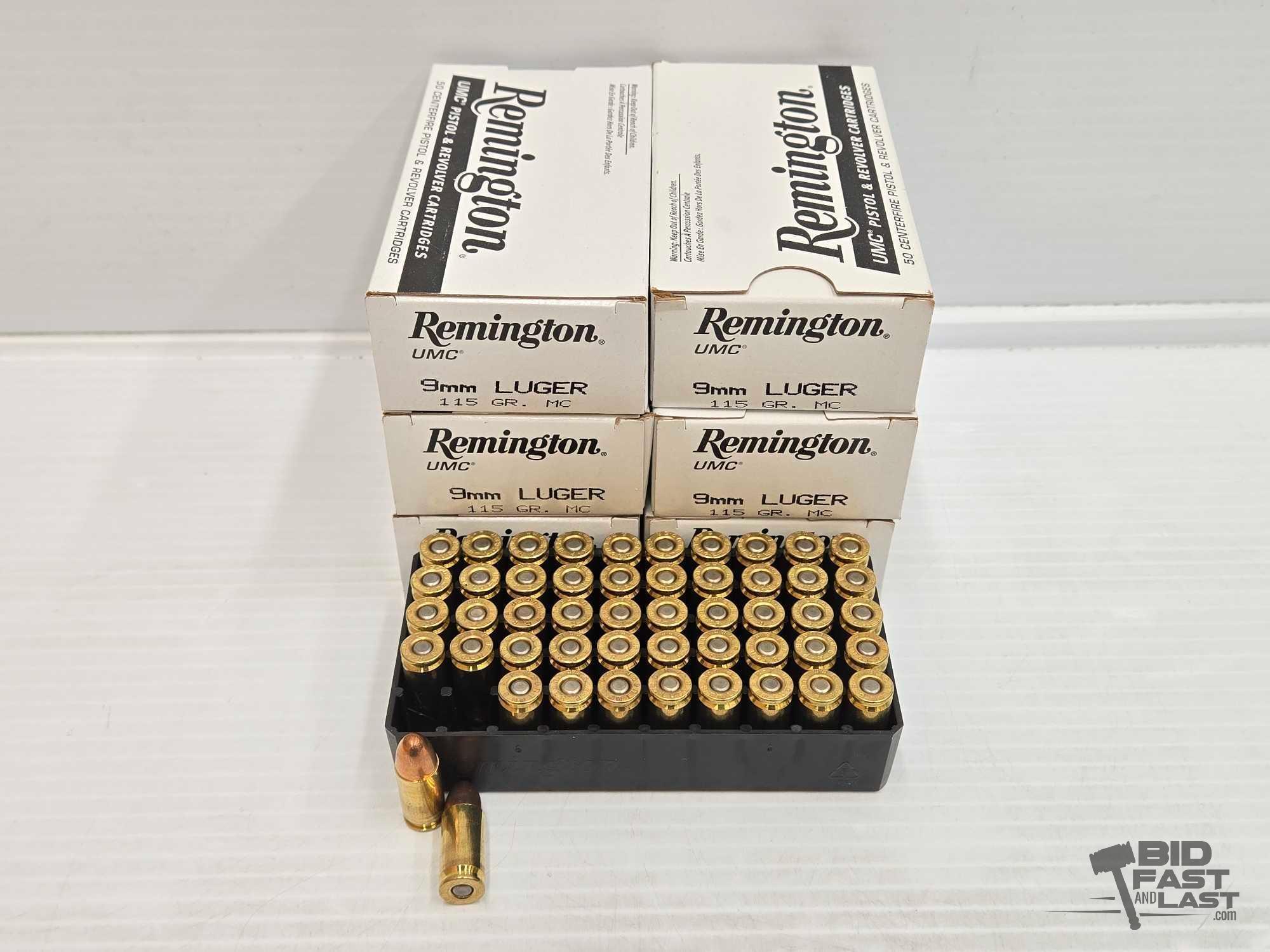 NEW!!! (300) Rounds of Remington 9mm Luger Ammo