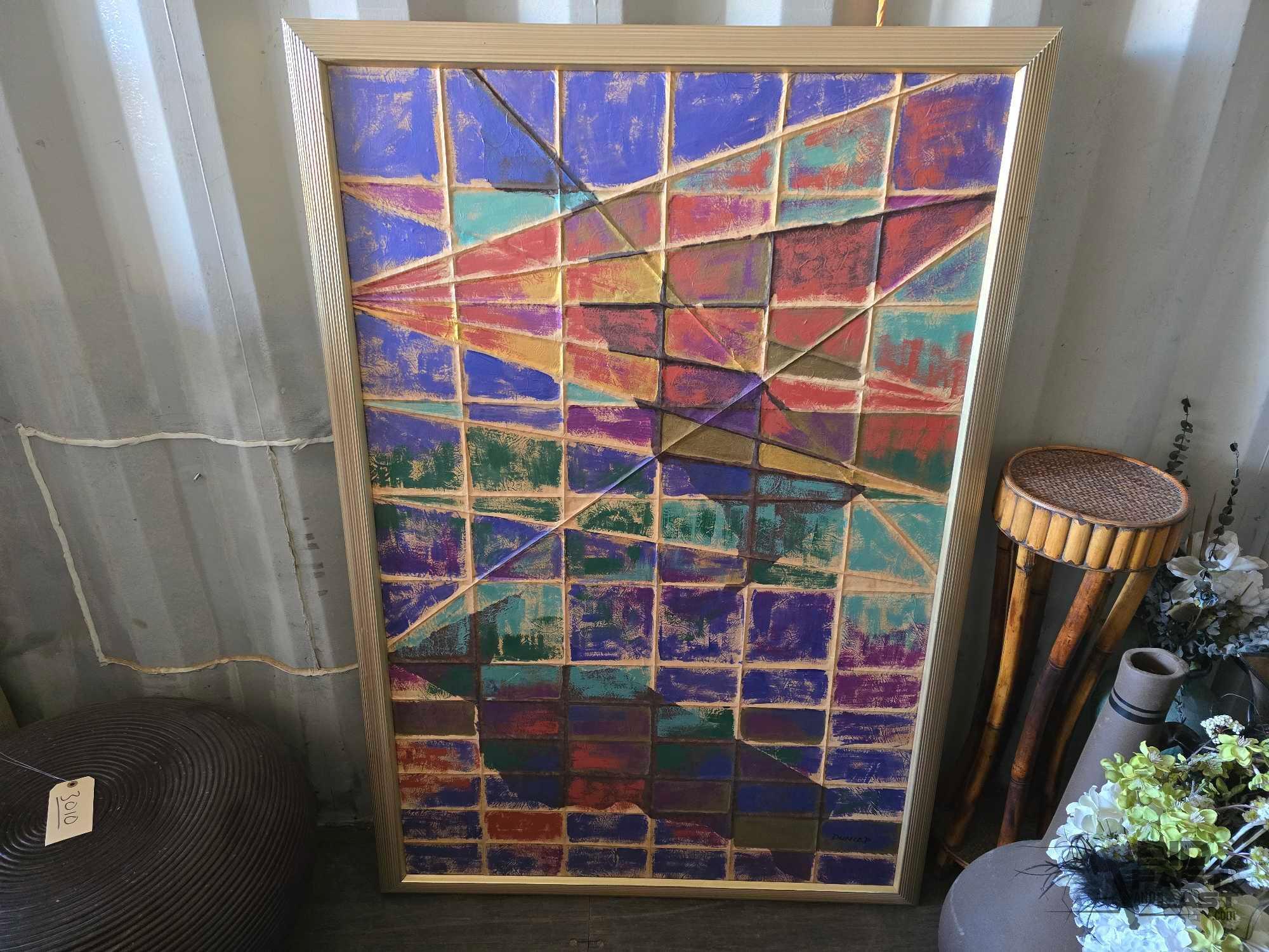 Framed Christopher Dunlap Painted Canvas