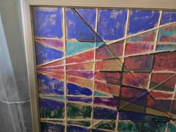 Framed Christopher Dunlap Painted Canvas