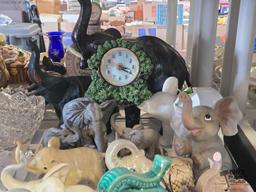 Elephant Statues & Clock
